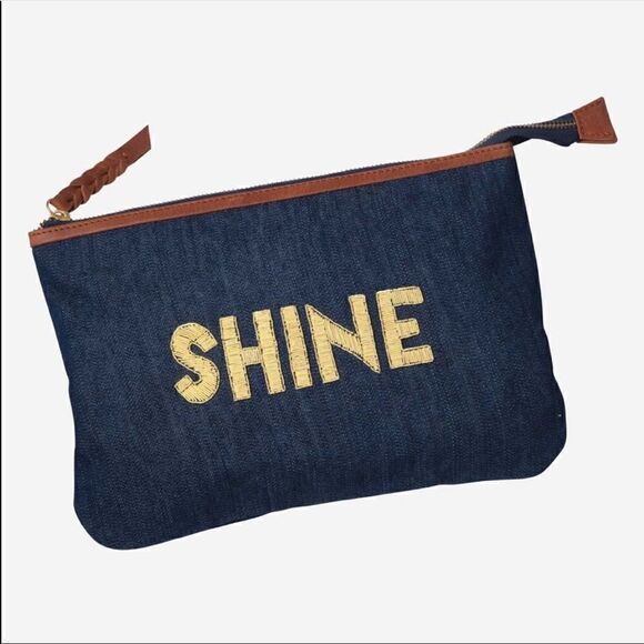 Noonday Collection Handbags - Noonday Collection Shine Denim Pouch - New